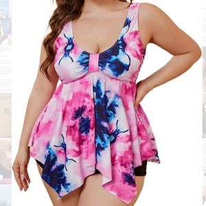 Plus size tankini flowy top